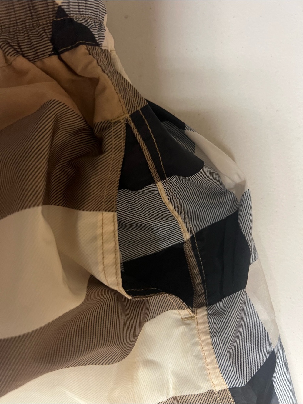 Burberry Men's Plaid Athletic Shorts in Tan, Black, White and Red - Picture 12 of 15